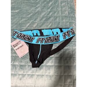 Mens Fort Troff Blue Jockstrap  Logo Strap + Mesh Pouch | Hardcore Grunt Gear XL